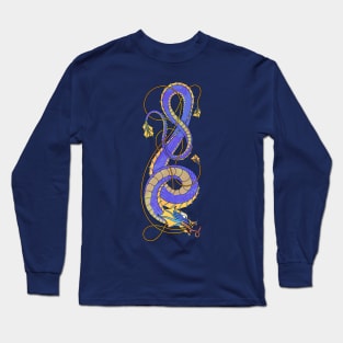 Nordic-Asian Blue Dragon Long Sleeve T-Shirt